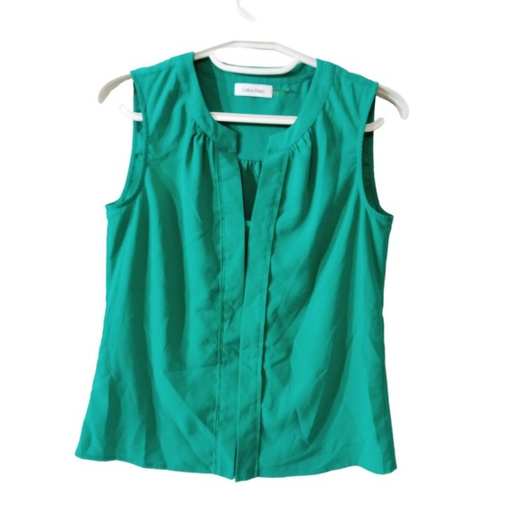 Women's Calvin Klein Sleeveless Green Shirt Size Xs‎ - Picture 9 of 16